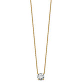 14k 2 1/2 carat Lab Grown Diamond VS+ F+ Round Complete Four Prong 18 inch Solitaire Necklace